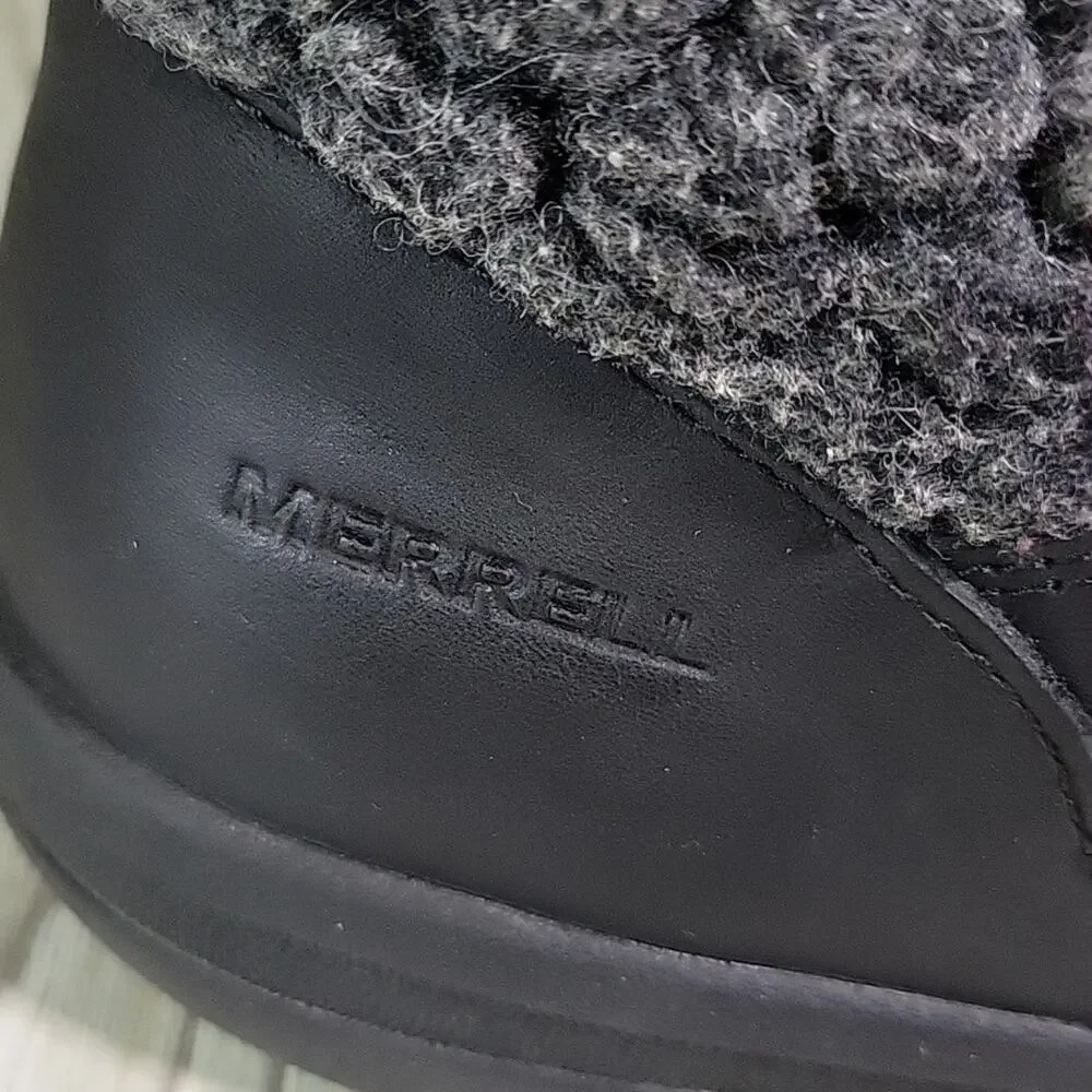 Merrell Encore Kassie Black Grey Wool Winter Boots Womens Size 9.5